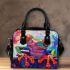 Psychedelic cute frog colorful vibrant trippy oil painting shoulder handbag