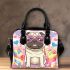 Pug puppy with pink heart sunglasses shoulder handbag