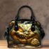 Pumpkin grinchy smile and panther show d shoulder handbag