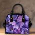 Purple crocuses and purple butterflies shoulder handbag