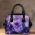 Purple crocuses with purple butterflies shoulder handbag