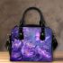 Purple crocuses with purple butterflies shoulder handbag