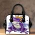 Purple tree frog wearing crown shoulder handbag