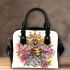 Queen bee sitting on top of honeycomb shoulder handbag