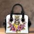 Queen bee sitting on top of honeycomb shoulder handbag