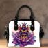 Queen bee with a crown sitting on flower shoulder handbag