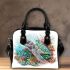 Realistic happy baby sea turtle swimming in the ocean shoulder handbag