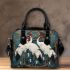 Red crowned cranes with dream catcher shoulder handbag