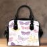 Seamless pattern with colorful pastel butterflies shoulder handbag