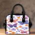 Seamless pattern with colorful pastel butterflies shoulder handbag