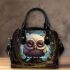 Serene Owl in Green Forest Shoulder Handbag