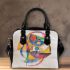 Simple drawing of an abstract composition in the style shoulder handbag