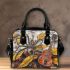 spider and music notes and electric guitar with yellow Shoulder Handbag