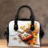 spider and music notes and electric guitar with yellow Shoulder Handbag