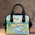 the river with musical note flowers and bamboo flutes Shoulder Handbag