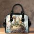 Three dragons on the cloud like sphere shoulder handbag