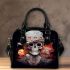 Timeless Skull in Cityscape Shoulder Handbag