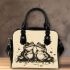 Two cute cartoon frogs in love shoulder handbag