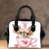 Valentine teacup chihuahua in pink and brown shoulder handbag