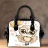 Valentine's day cute baby gold owl with hearts clipart shoulder handbag