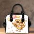 Valentine's day cute baby gold owl with hearts clipart shoulder handbag