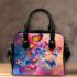 Vertical ai illustration of colorful butterflies shoulder handbag