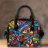 Vibrant and colorful painting of fish shoulder handbag