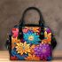 Vibrant Colorful Floral Pattern Shoulder Handbag