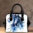 Watercolor blue horse shoulder handbag