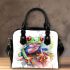 Watercolor cute cartoon red eyed tree frog shoulder handbag