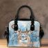 Watercolor deer head with antlers shoulder handbag