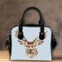 Watercolor deer head with antlers shoulder handbag