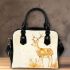 Watercolor deer light beige background with fall colors shoulder handbag