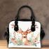 Watercolor deer with flowers shoulder handbag