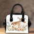 Watercolor deer with flowers shoulder handbag