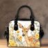 Watercolor deer with yellow roses shoulder handbag