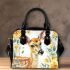 Watercolor deer with yellow roses shoulder handbag