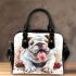 Watercolor english bulldog clipart shoulder handbag