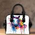 Watercolor horse colorful splashes shoulder handbag