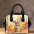 Watercolor illustration of the majestic deer shoulder handbag