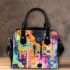 Watercolor painting of an abstract shoulder handbag