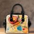 Watercolor painting of an abstract composition shoulder handbag