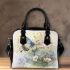 Watercolor painting of butterflies and flowers shoulder handbag