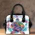 Watercolor sea turtle with a colorful mandala pattern shoulder handbag