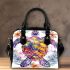 Watercolor sea turtle with a colorful mandala pattern shoulder handbag