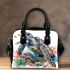 Watercolor sea turtle with coral reef and fish shoulder handbag