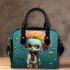 Whimsical Doll and Colorful Objects Shoulder Handbag