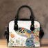 Whimsical watercolor turtle with floral patterns shoulder handbag