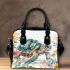 Whimsical watercolor turtle with floral patterns shoulder handbag