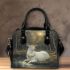 White deer with antlers on its head shoulder handbag